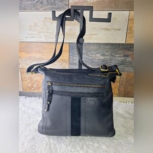 Great American Leather Works Pebbled Leather and Suede Crossbody Bag - 790735